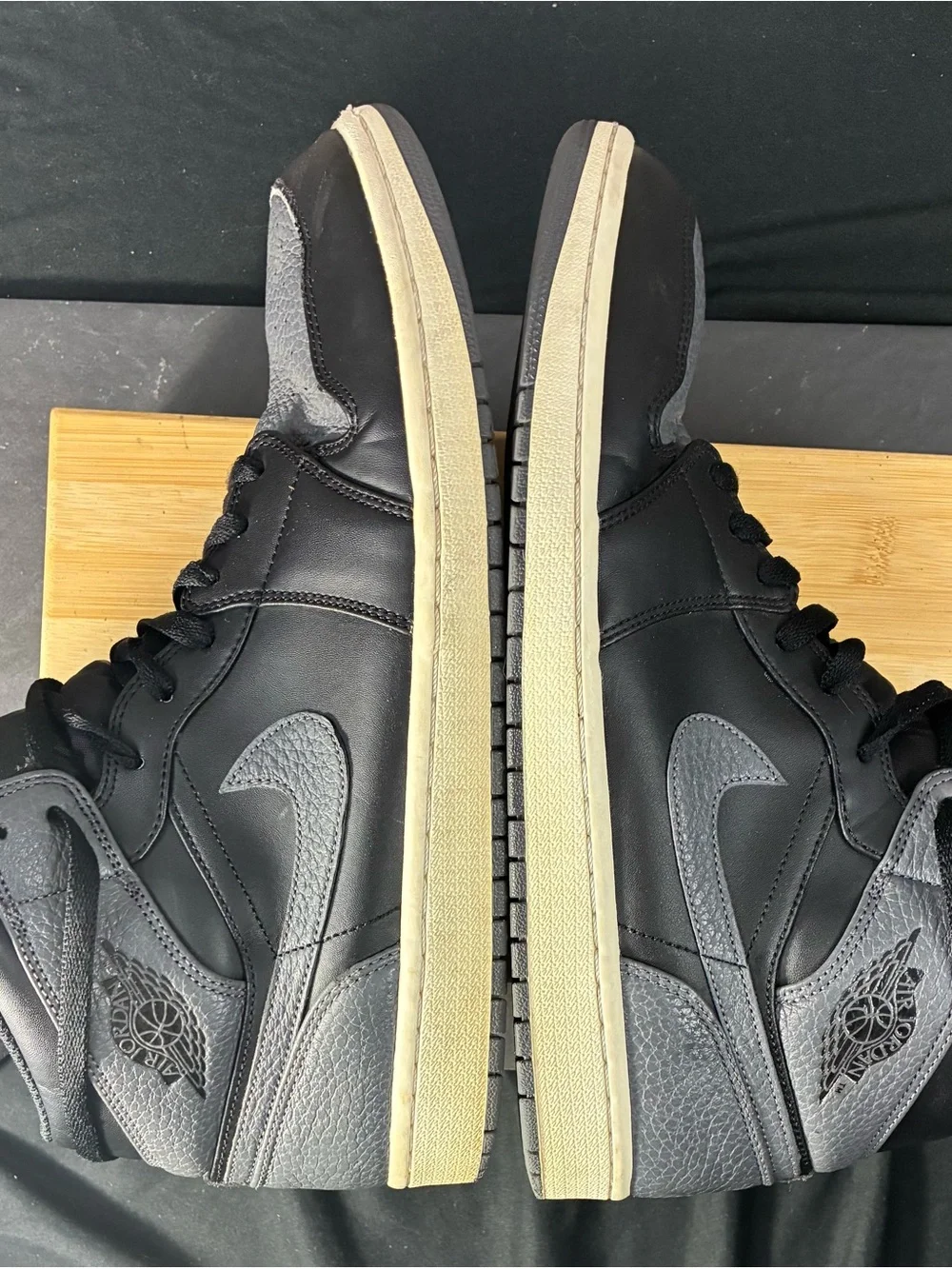 Nike Air Jordan 1 Retro Mid Black and Gray Men's Y2K Sneakers